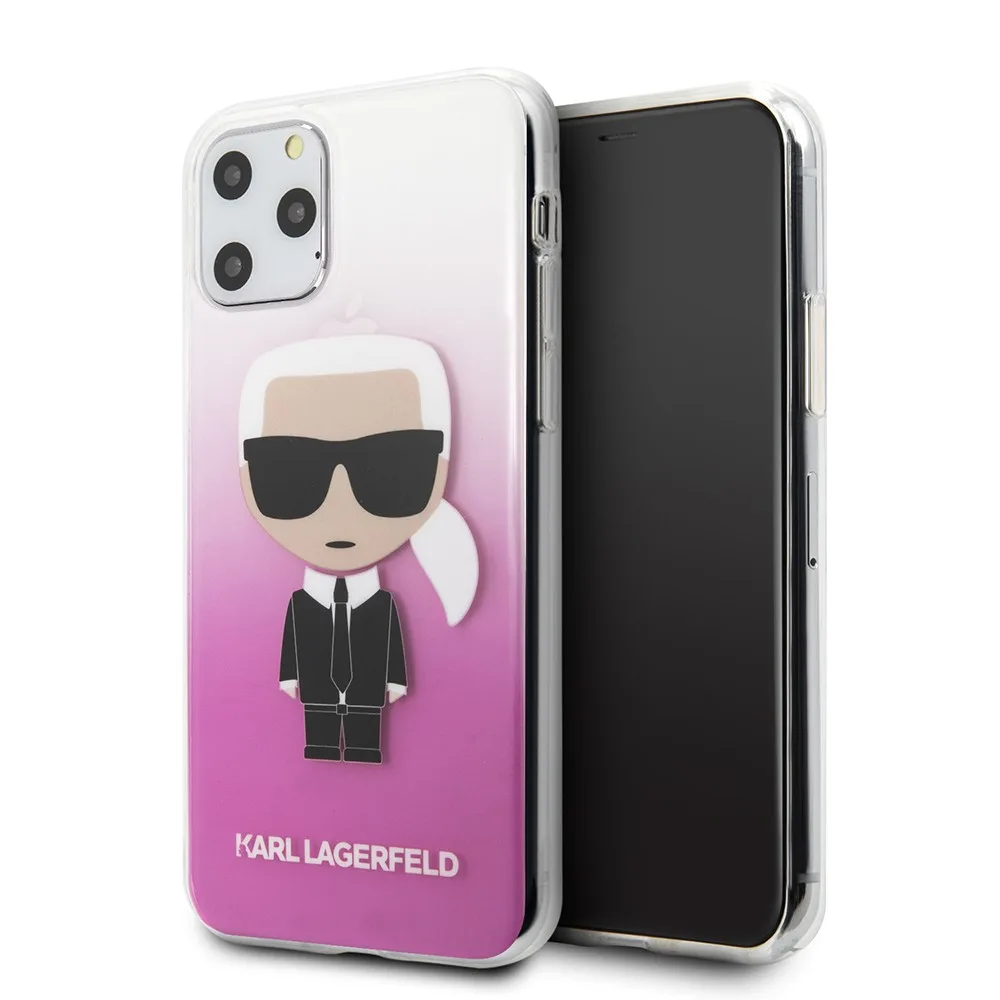 Karl Lagerfeld Back Cover Θήκη Σιλικόνης για iPhone 11 Pro - Clear/Gradient Pink