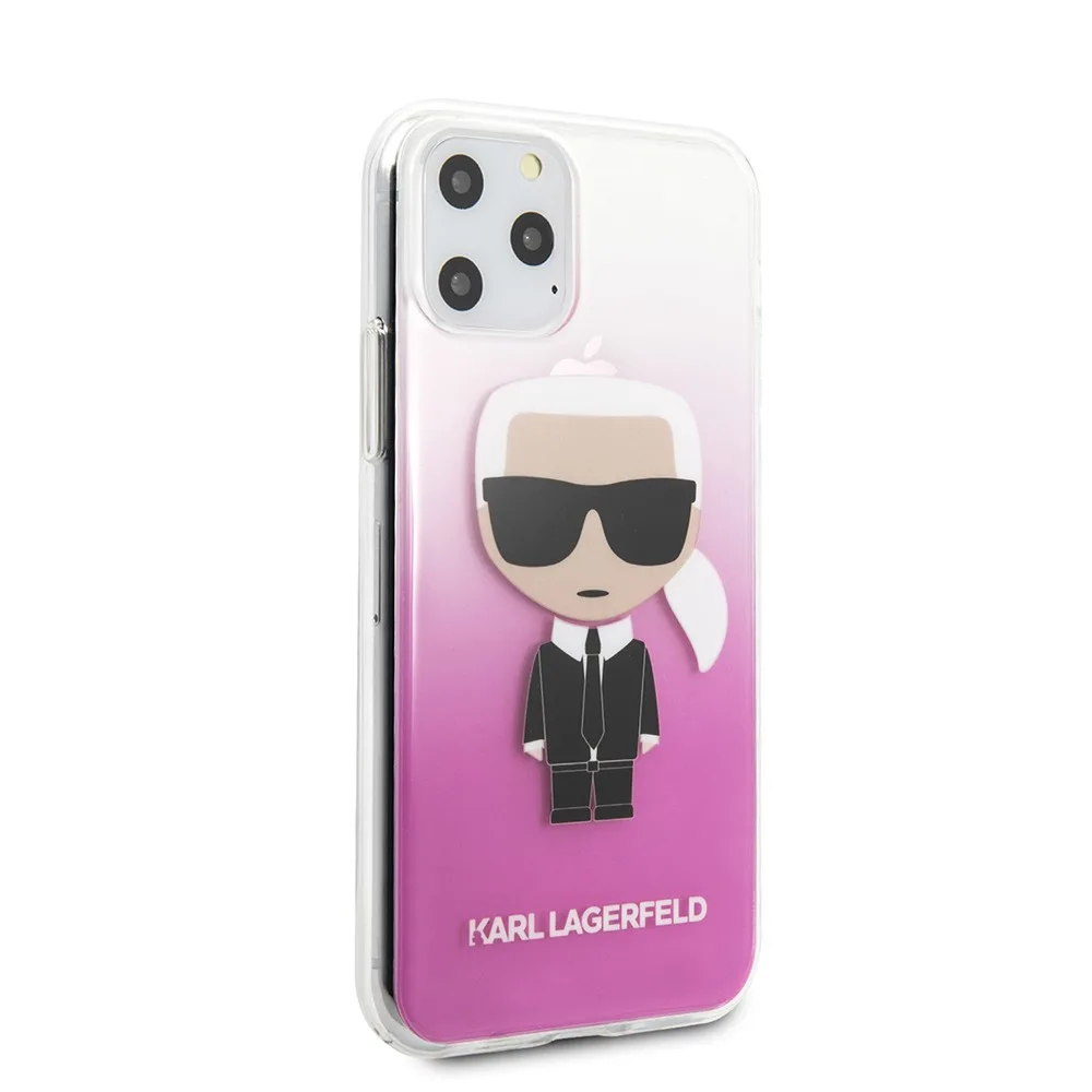 Karl Lagerfeld Back Cover Θήκη Σιλικόνης για iPhone 11 Pro - Clear/Gradient Pink – εικόνα 3