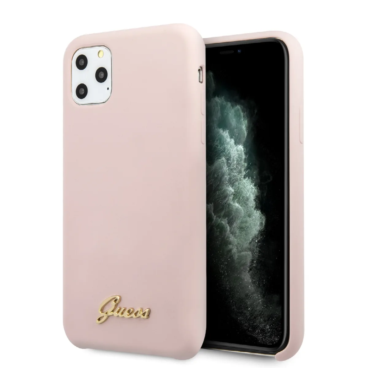 Guess “Vintage Script Gold Logo Collection” Σκληρή Θήκη προστασίας από σιλικόνη – Apple iPhone 11 Pro (Light Pink – GUHCN58LSLM