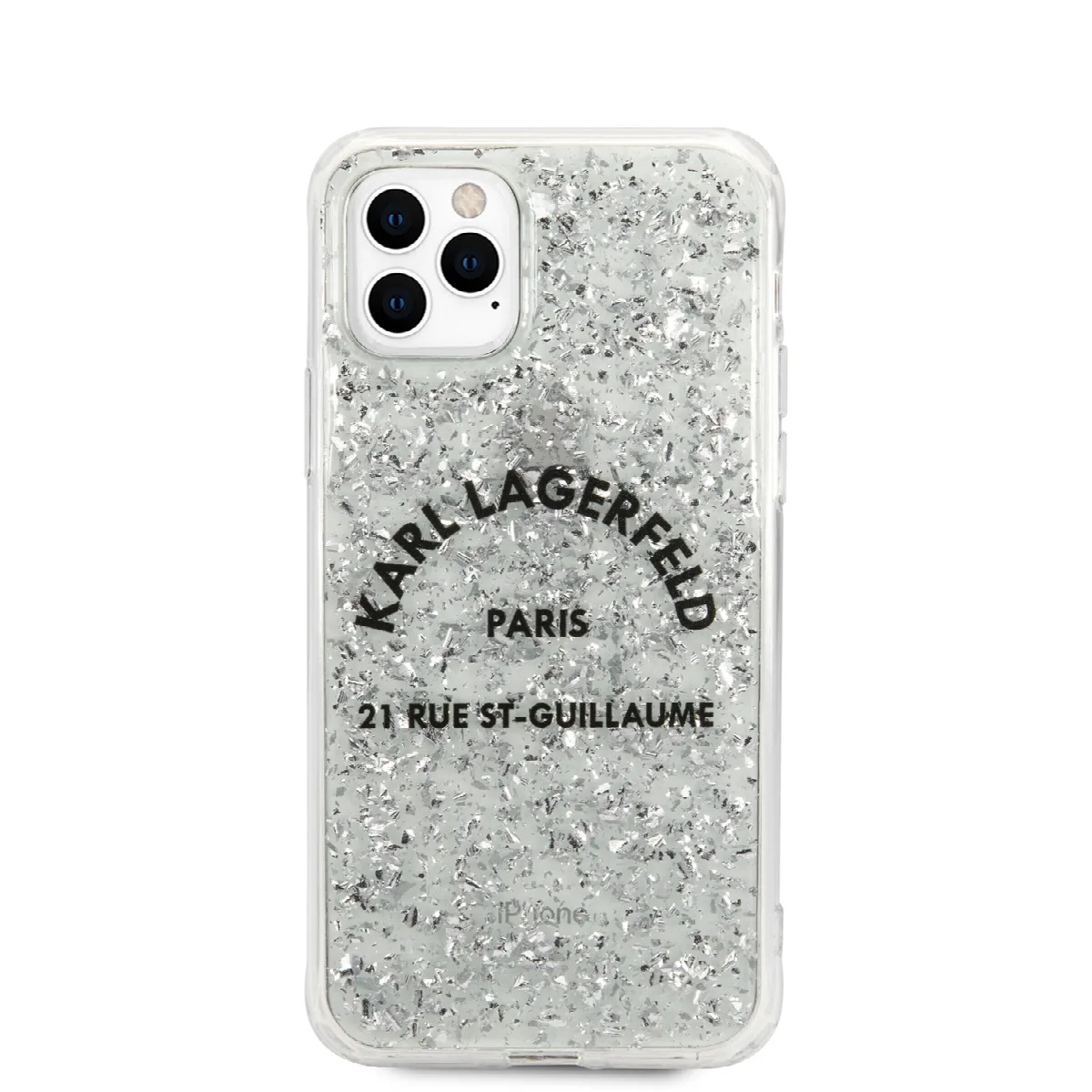 Karl Lagerfeld Glitter Flakes Cover Θήκη Σιλικόνης για iPhone 11 Pro Max - Ασημί – εικόνα 2