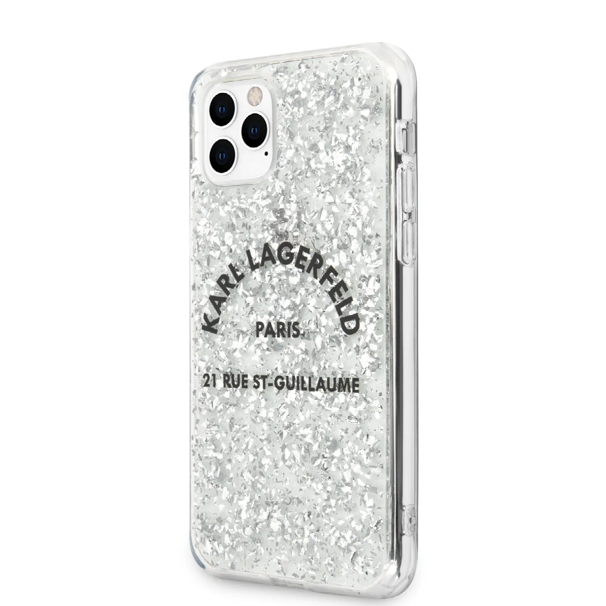 Karl Lagerfeld Glitter Flakes Cover Θήκη Σιλικόνης για iPhone 11 Pro Max - Ασημί – εικόνα 4