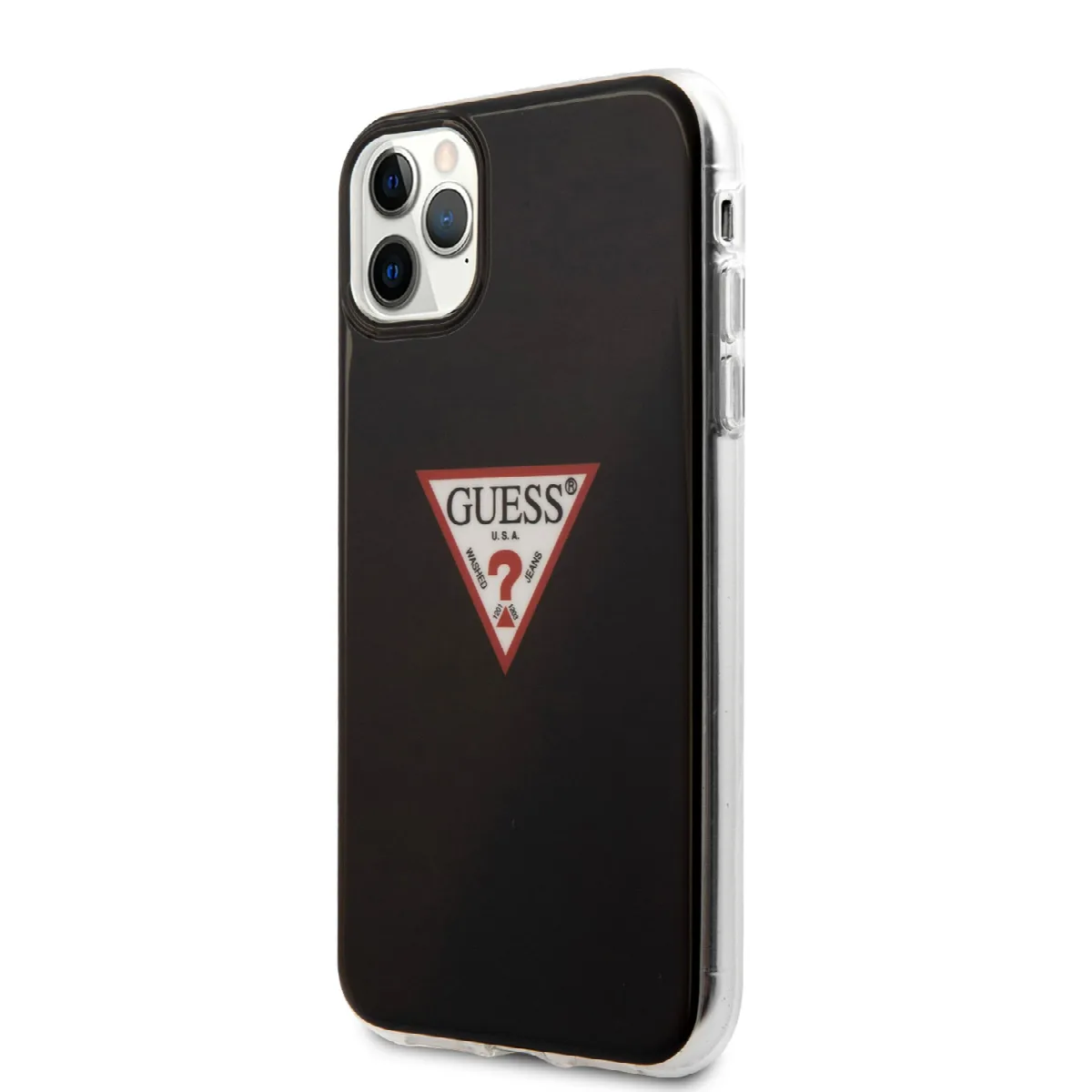 Guess “Triangle Logo Collection” Θήκη προστασίας από σιλικόνη – iPhone 11 Pro (Clear / Silver) – εικόνα 4