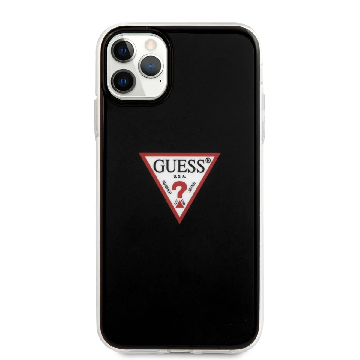 Guess “Triangle Logo Collection” Θήκη προστασίας από σιλικόνη – iPhone 11 Pro (Clear / Silver) – εικόνα 3
