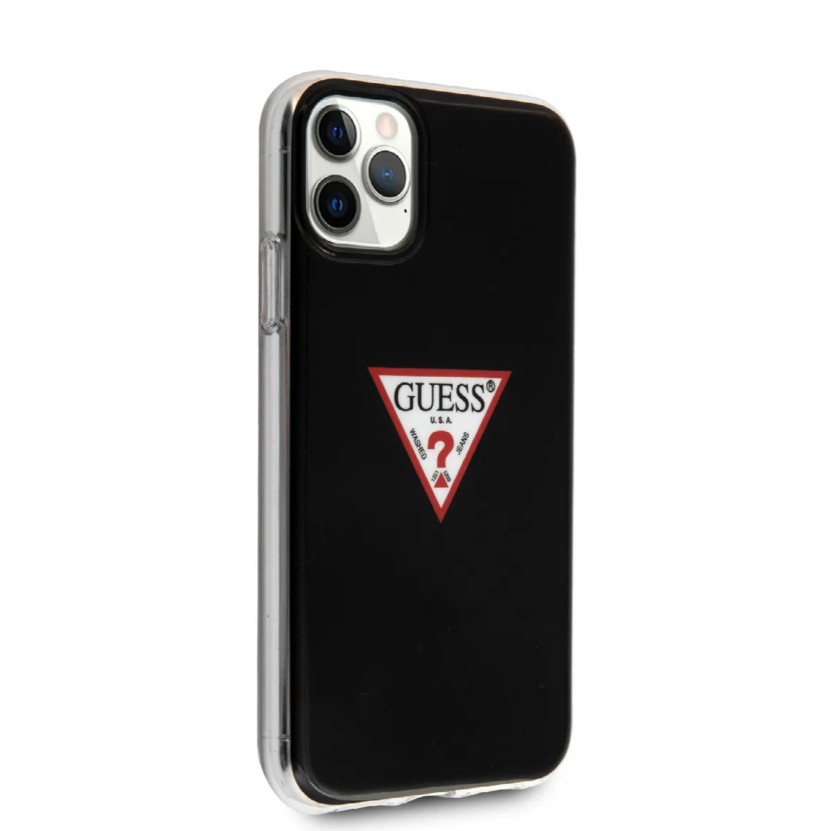 Guess “Triangle Logo Collection” Θήκη προστασίας από σιλικόνη – iPhone 11 Pro (Clear / Silver) – εικόνα 2