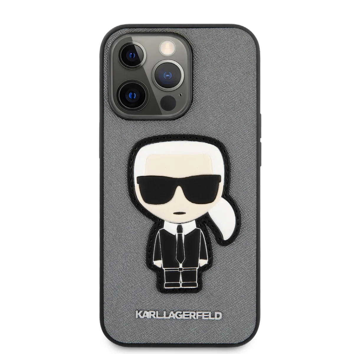 Karl Lagerfeld Ikonik Patch Saffiano Hard Case Θήκη προστασίας από δερματίνη – iPhone 13 Pro (ασημί – KLHCP13LOKPG) – εικόνα 3