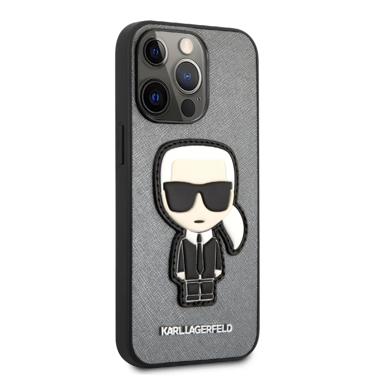 Karl Lagerfeld Ikonik Patch Saffiano Hard Case Θήκη προστασίας από δερματίνη – iPhone 13 Pro (ασημί – KLHCP13LOKPG) – εικόνα 2