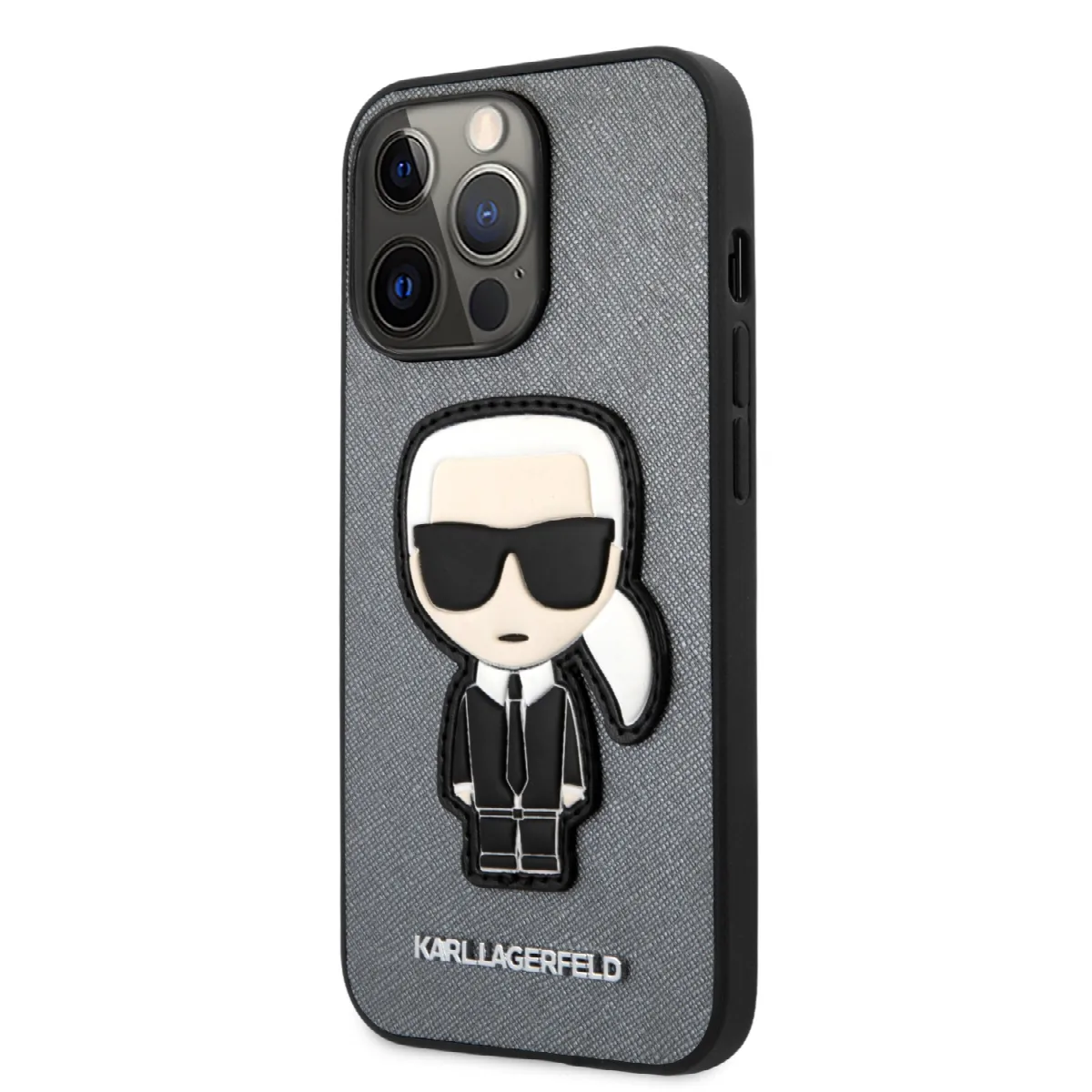 Karl Lagerfeld Ikonik Patch Saffiano Hard Case Θήκη προστασίας από δερματίνη – iPhone 13 Pro (ασημί – KLHCP13LOKPG) – εικόνα 4