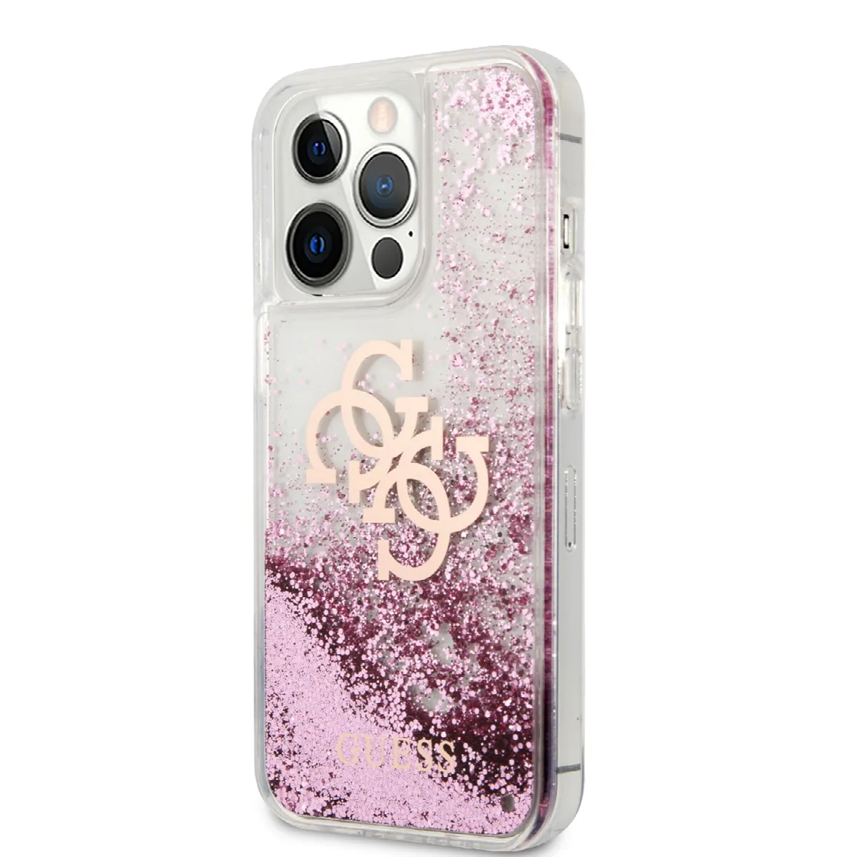 Guess "4G Logo Collection" Θήκη προστασίας – iPhone 13 Pro (Clear/Glitter Pink) – εικόνα 4
