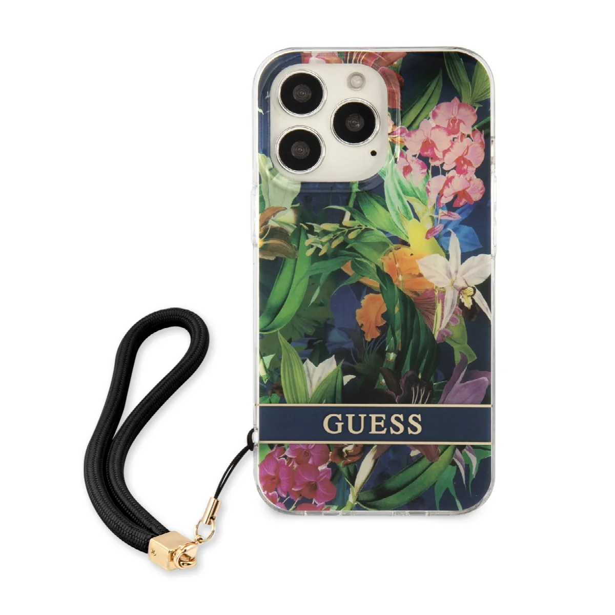 Guess "Flower Collection" Θήκη προστασίας με floral σχεδιασμό και κορδονάκι χειρός – iPhone 13 Pro – εικόνα 3