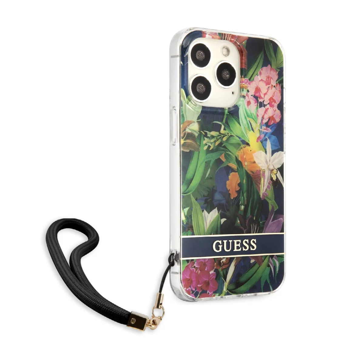 Guess "Flower Collection" Θήκη προστασίας με floral σχεδιασμό και κορδονάκι χειρός – iPhone 13 Pro – εικόνα 2