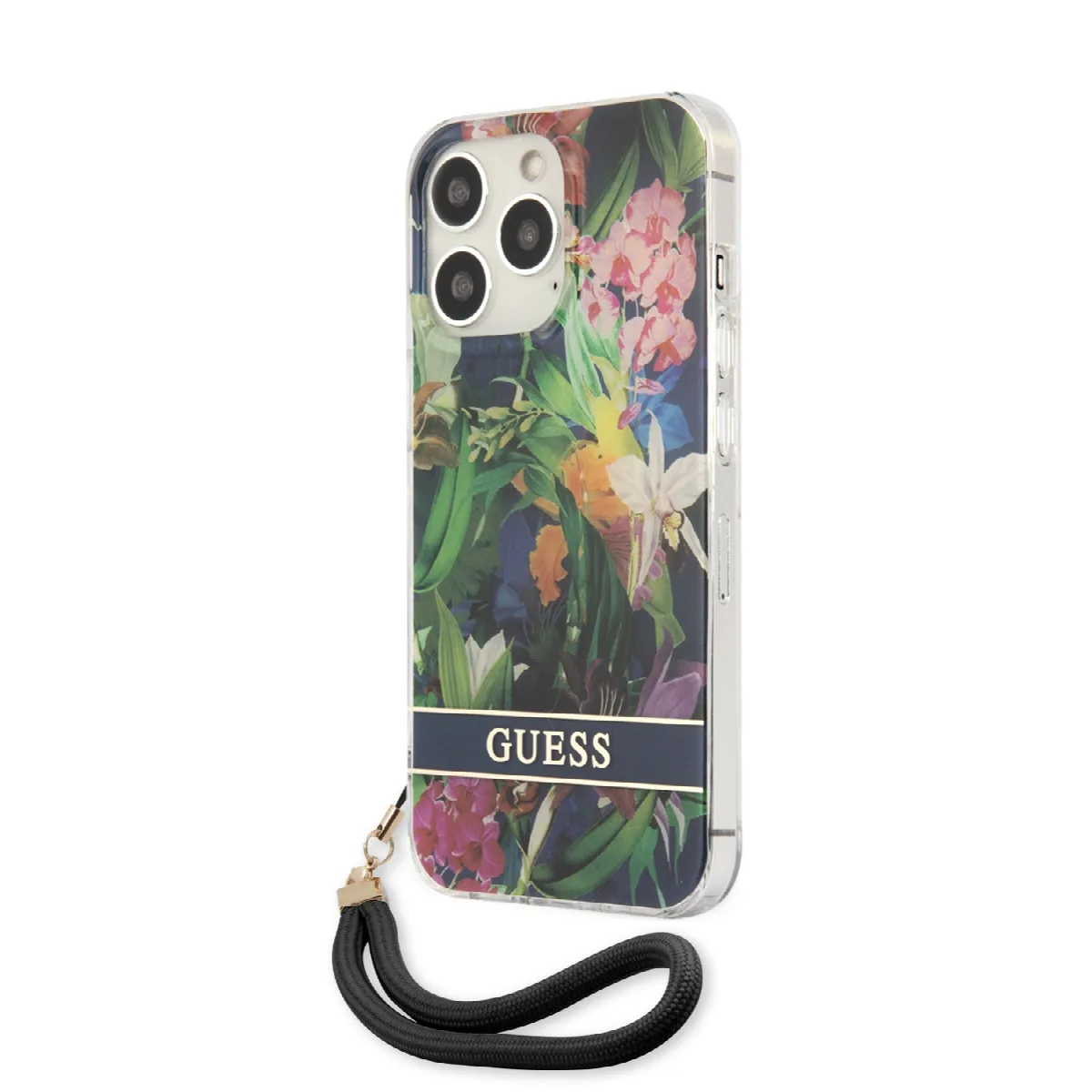 Guess "Flower Collection" Θήκη προστασίας με floral σχεδιασμό και κορδονάκι χειρός – iPhone 13 Pro – εικόνα 4