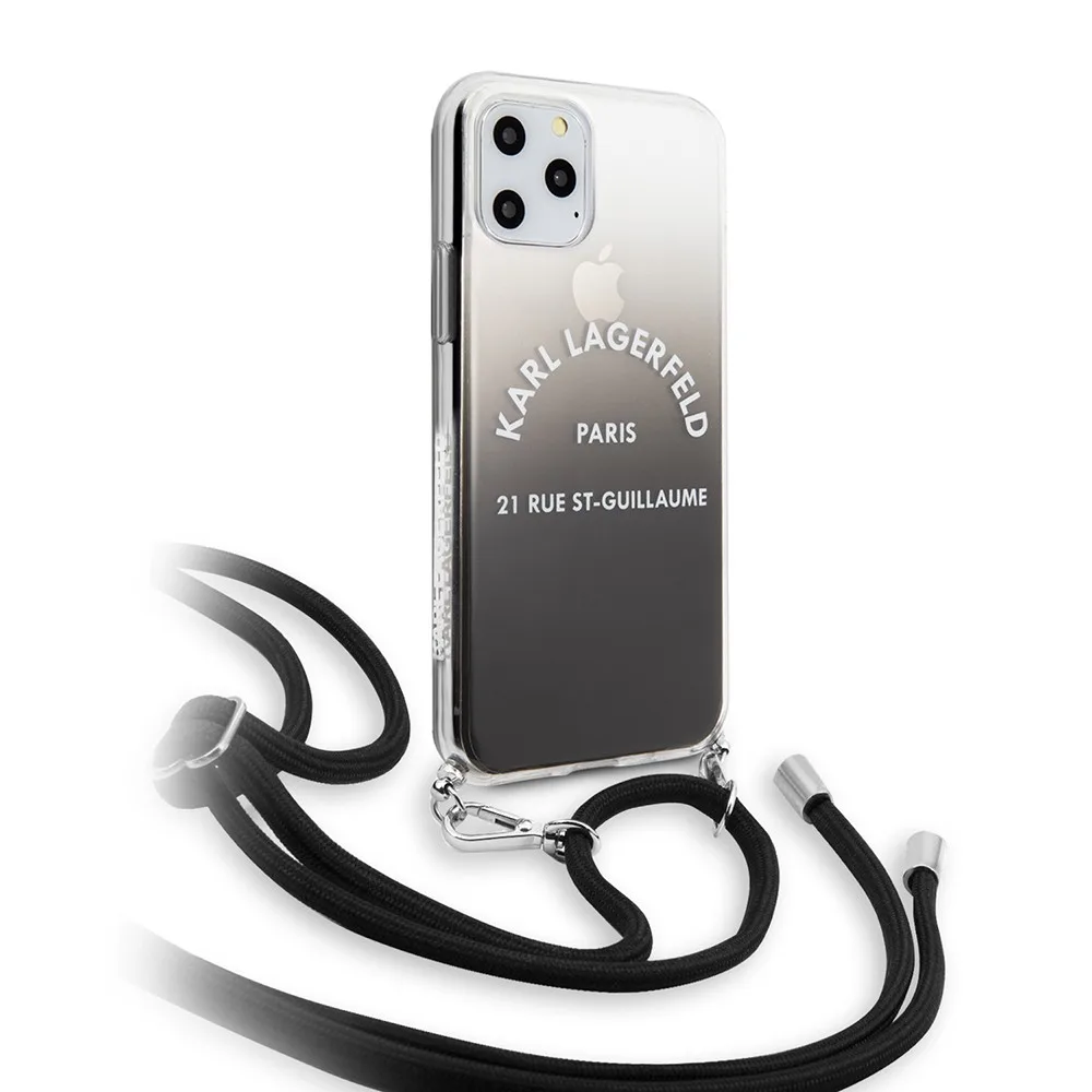 Karl Lagerfeld "St.Guillaume Logo Collection" Gradient Cover Θήκη προστασίας με λουράκι – iPhone 11 Pro (KLHCN58WOGRBK)