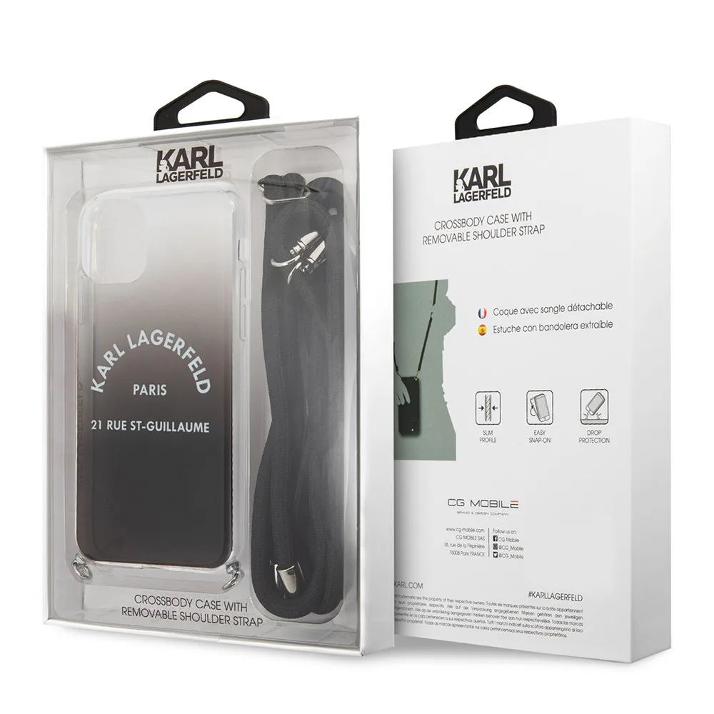 Karl Lagerfeld "St.Guillaume Logo Collection" Gradient Cover Θήκη προστασίας με λουράκι – iPhone 11 Pro (KLHCN58WOGRBK) – εικόνα 2