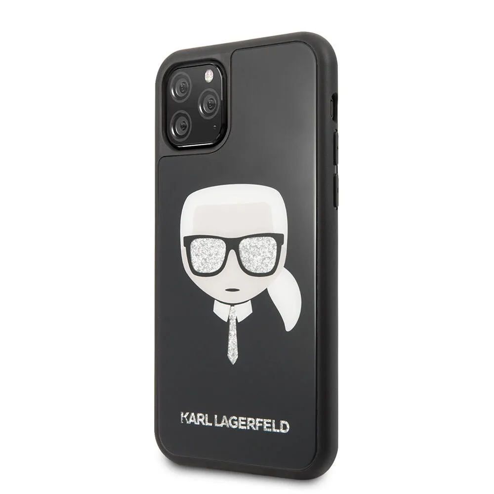 Karl Lagerfeld Double Layer Glitter Hard Case Karl's Head Θήκη προστασίας από σιλικόνη – Apple iPhone 11 Pro (Μαύρο) – εικόνα 4