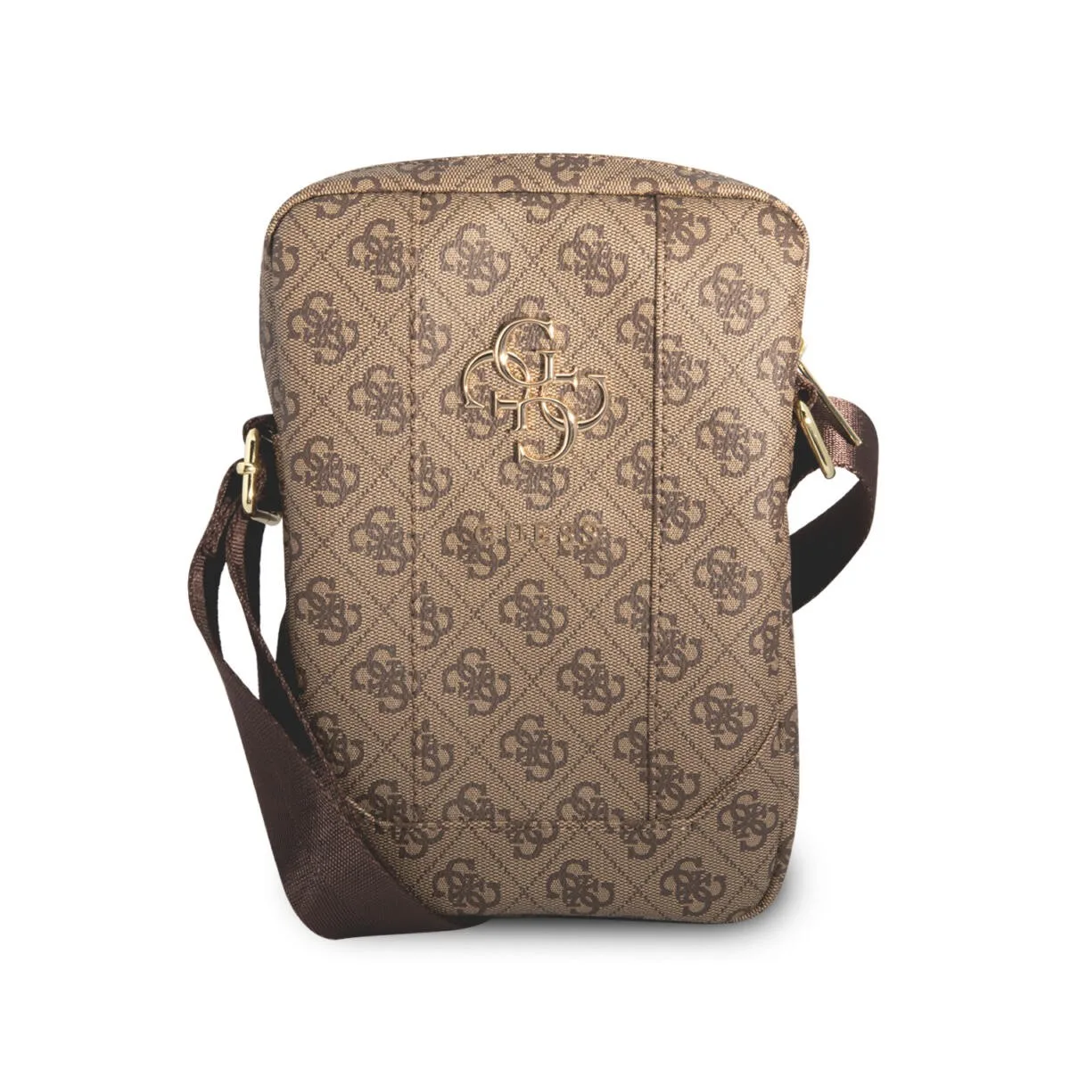 Guess 4G Big metal logo Tablet Bag- Τσαντάκι από δερματίνη κατάλληλο για tablet 10" (Brown - GUTB10G4GFBR)