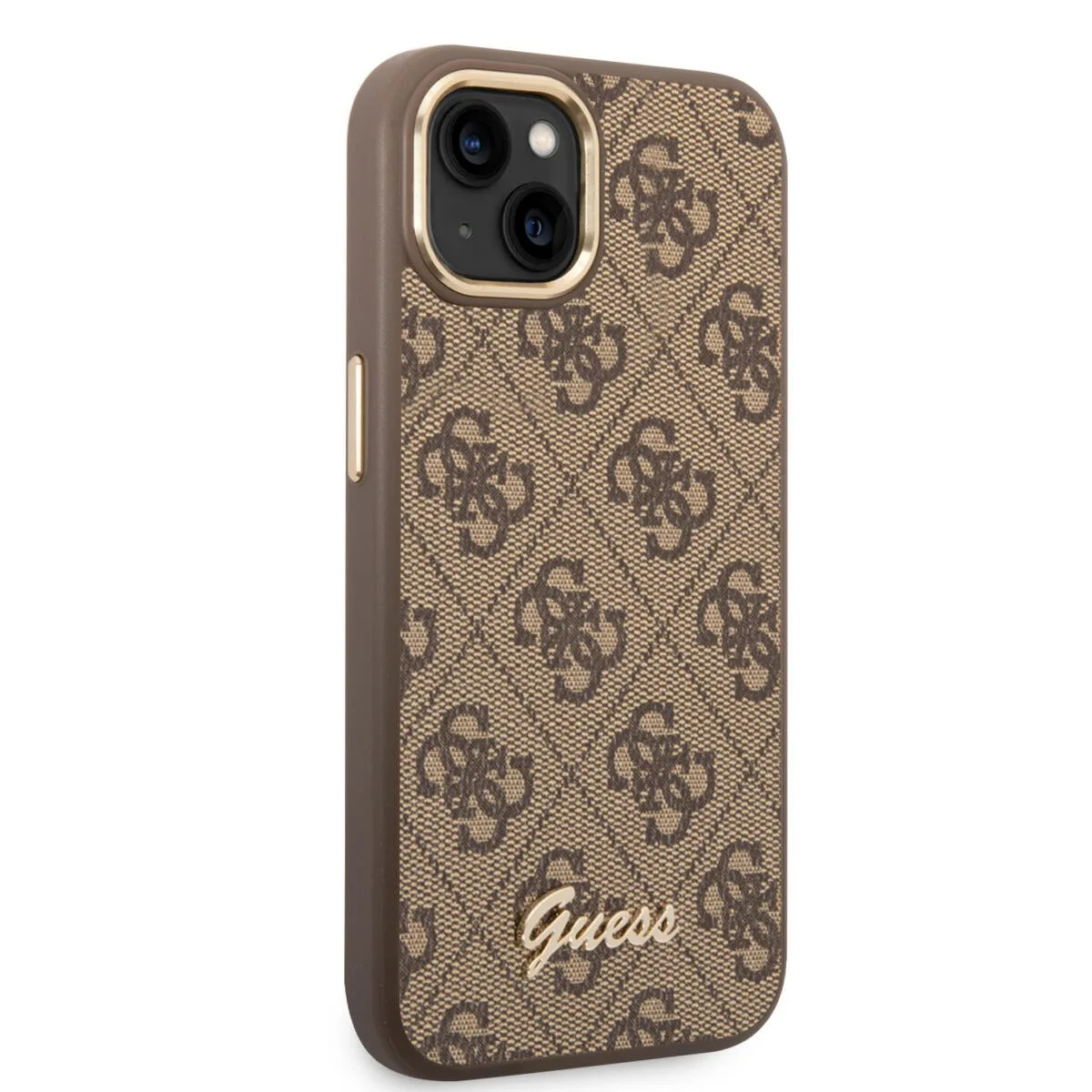 Guess “4G Logo Collection” Script Metal Logo Θήκη προστασίας από δερματίνη – iPhone 14 Plus (Καφέ) – εικόνα 4