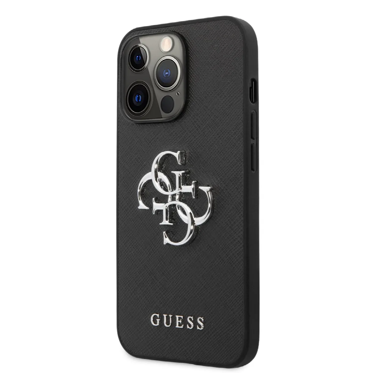 Guess "4G Logo Collection" Hard Case PU Leather Θήκη προστασίας από δερματίνη – iPhone 13 Pro Μαύρη – εικόνα 4