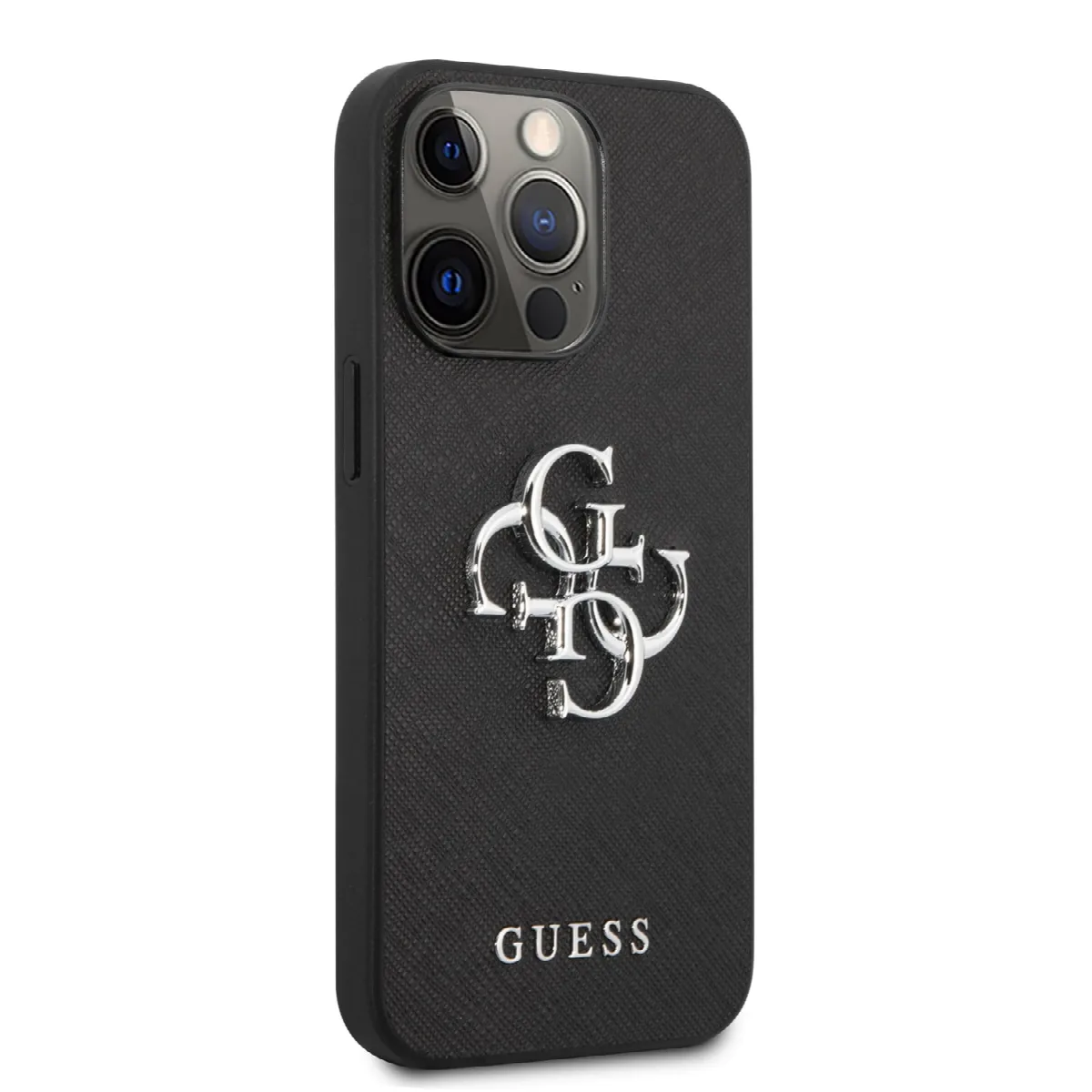 Guess "4G Logo Collection" Hard Case PU Leather Θήκη προστασίας από δερματίνη – iPhone 13 Pro Μαύρη – εικόνα 2