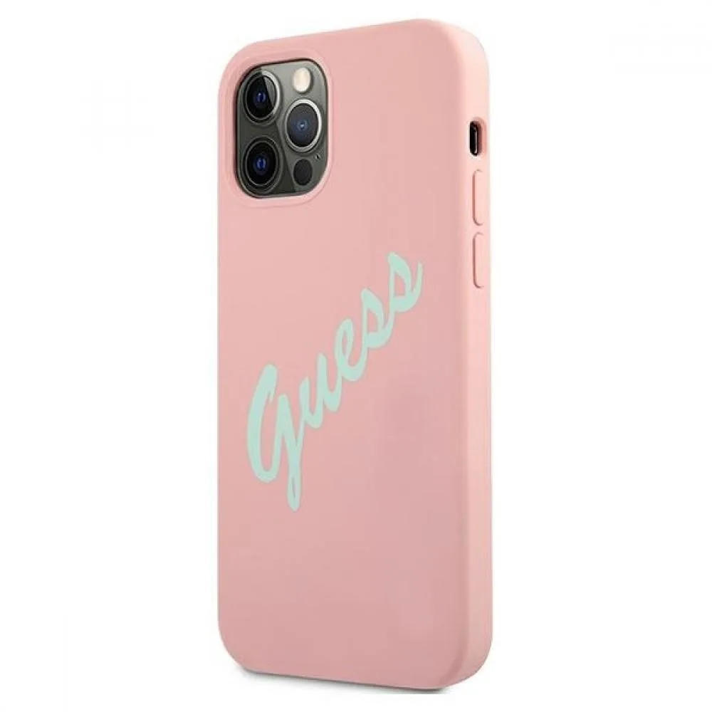 Guess "Vintage Script Logo Collection" Σκληρή Θήκη προστασίας από σιλικόνη – iPhone 12 Pro Max Πράσινο/Ροζ – εικόνα 4