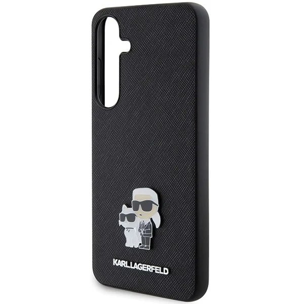 Karl Lagerfeld PU Saffiano Metal Pin Karl & Choupette Θήκη Προστασίας για Samsung Galaxy S24 - Μαύρο – εικόνα 3