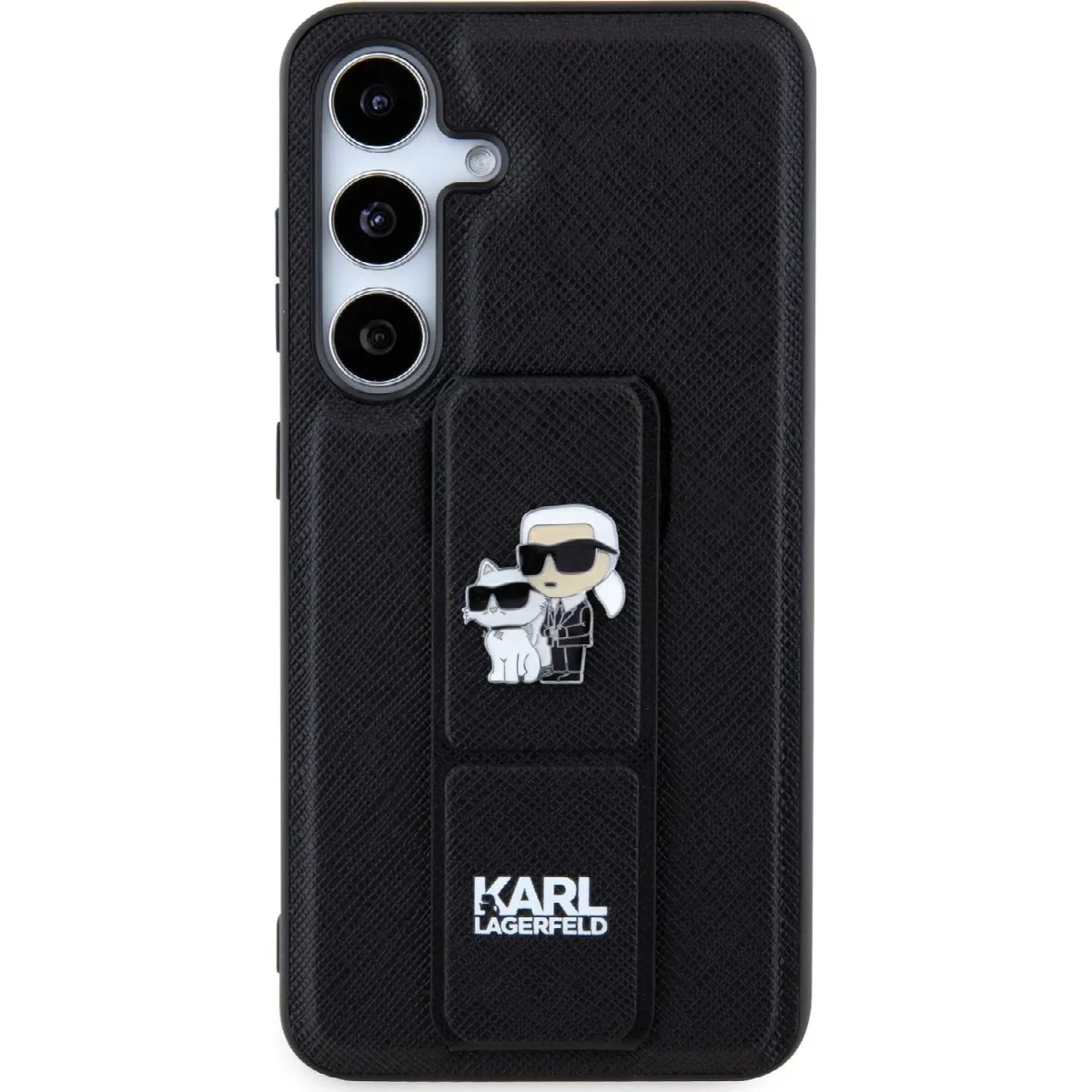 Karl Lagerfeld Gripstand Saffiano Choupette Θήκη Προστασίας για Samsung Galaxy S24 Plus - Μαύρο – εικόνα 2