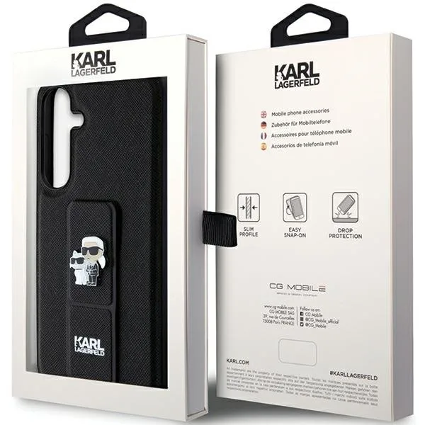 Karl Lagerfeld Gripstand Saffiano Choupette Θήκη Προστασίας για Samsung Galaxy S24 Plus - Μαύρο – εικόνα 3