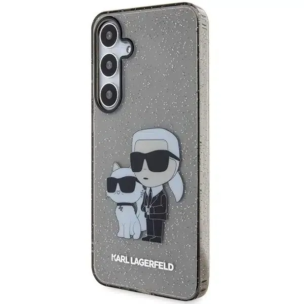 Karl Lagerfeld Karl & Choupette Glitter Hardcase Θήκη Προστασίας για Samsung Galaxy S24 Plus - Μαύρο – εικόνα 3