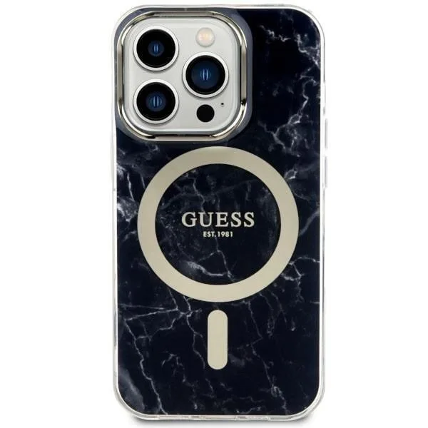Guess "Marble Collection" Printed Stripe Θήκη προστασίας MagSafe με όψη μαρμάρου για Apple iPhone 14 Pro Max - Marble / Black – εικόνα 4