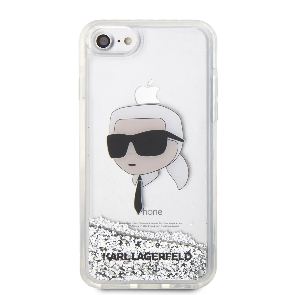 Karl Lagerfeld Ikonik Case Karl’s Head Θήκη προστασίας από σκληρό πλαστικό – iPhone 7/8/SE Clear Silver/Glitter