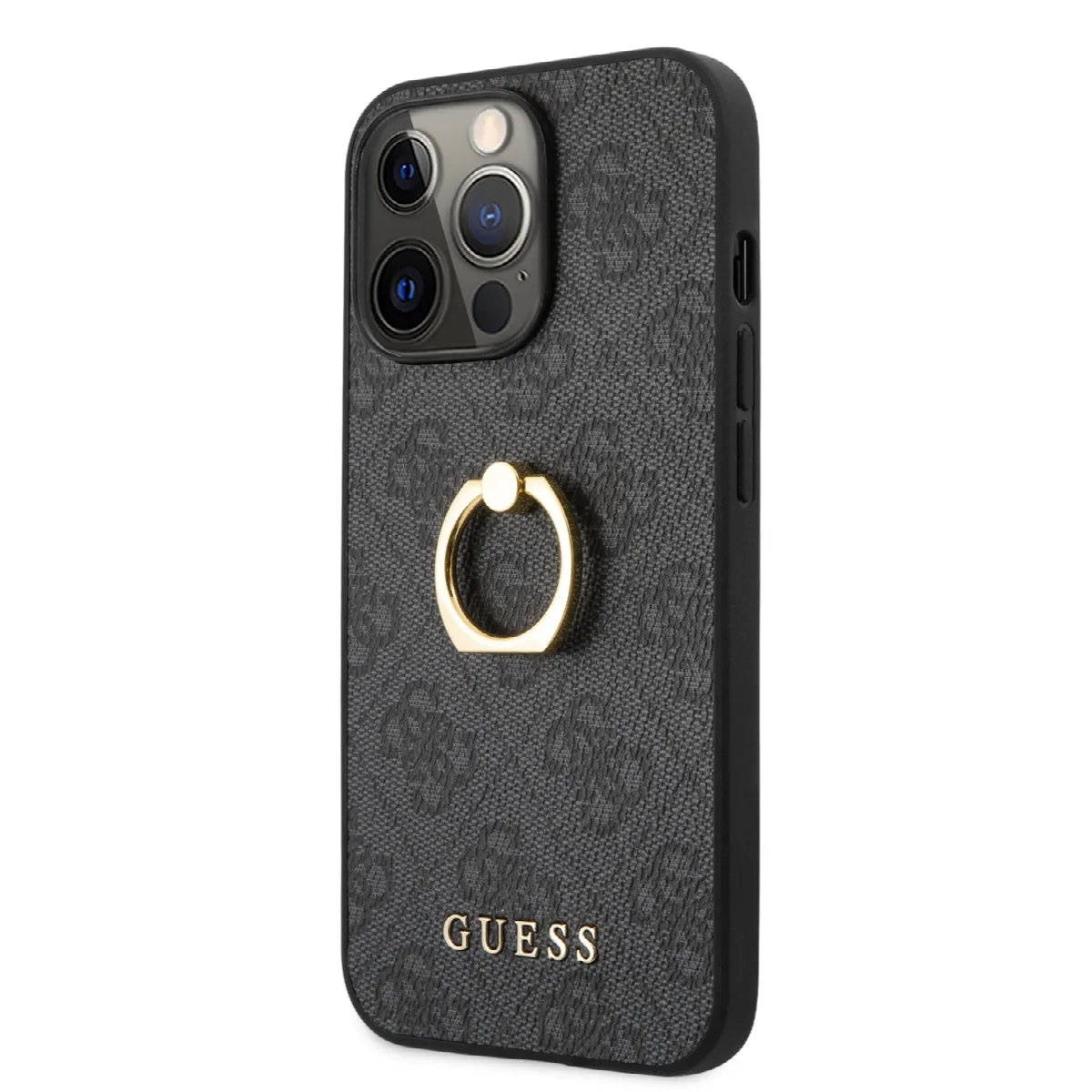 Guess "4G Logo Ring Collection" Hard Case PU Leather Θήκη προστασίας από δερματίνη – iPhone 13 Pro Black – εικόνα 4