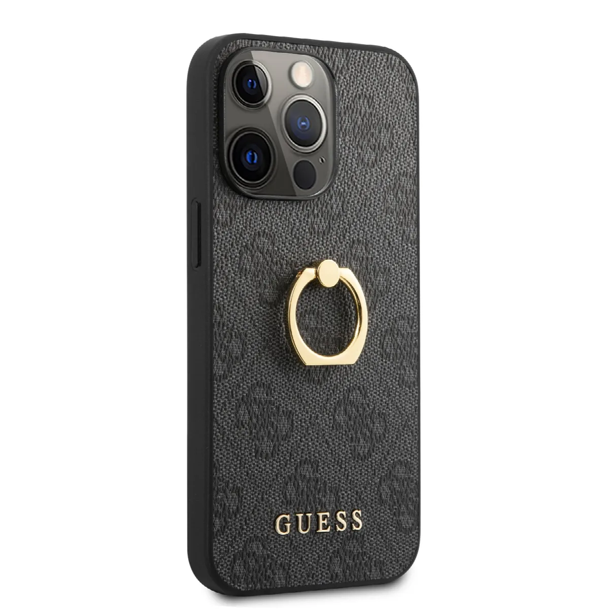 Guess "4G Logo Ring Collection" Hard Case PU Leather Θήκη προστασίας από δερματίνη – iPhone 13 Pro Black – εικόνα 2