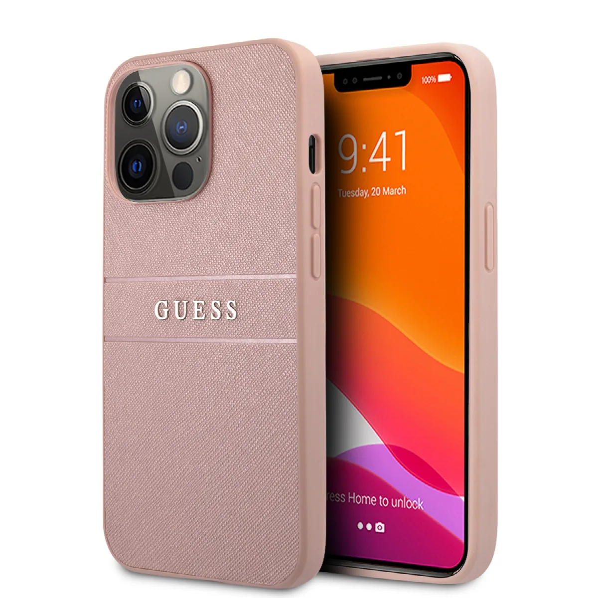Guess Saffiano Hard Case Θήκη προστασίας από δερματίνη – iPhone 13 Pro Ροζ