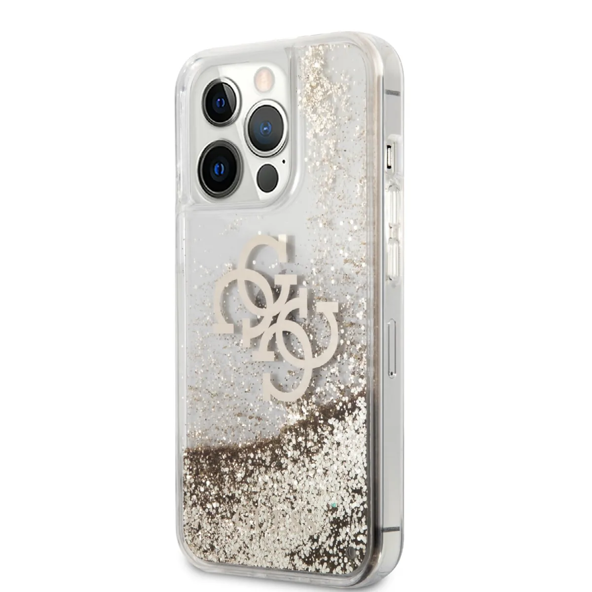 Guess "4G Logo Collection" Θήκη προστασίας – iPhone 13 Pro Clear/Glitter Gold – εικόνα 4