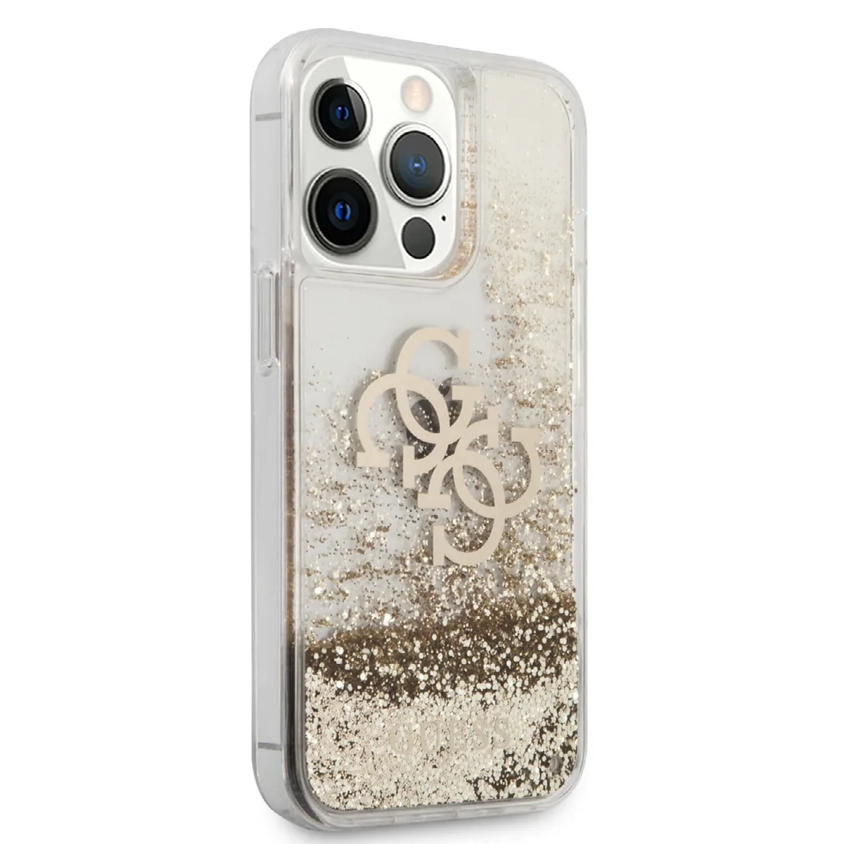Guess "4G Logo Collection" Θήκη προστασίας – iPhone 13 Pro Clear/Glitter Gold – εικόνα 2