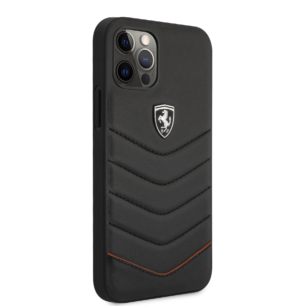 Ferrari "Off Track" Quilted Leather Case Θήκη προστασίας από γνήσιο καπιτονέ δέρμα – iPhone 12 Pro Max Μαύρη/Quilted Leather/3D – εικόνα 2