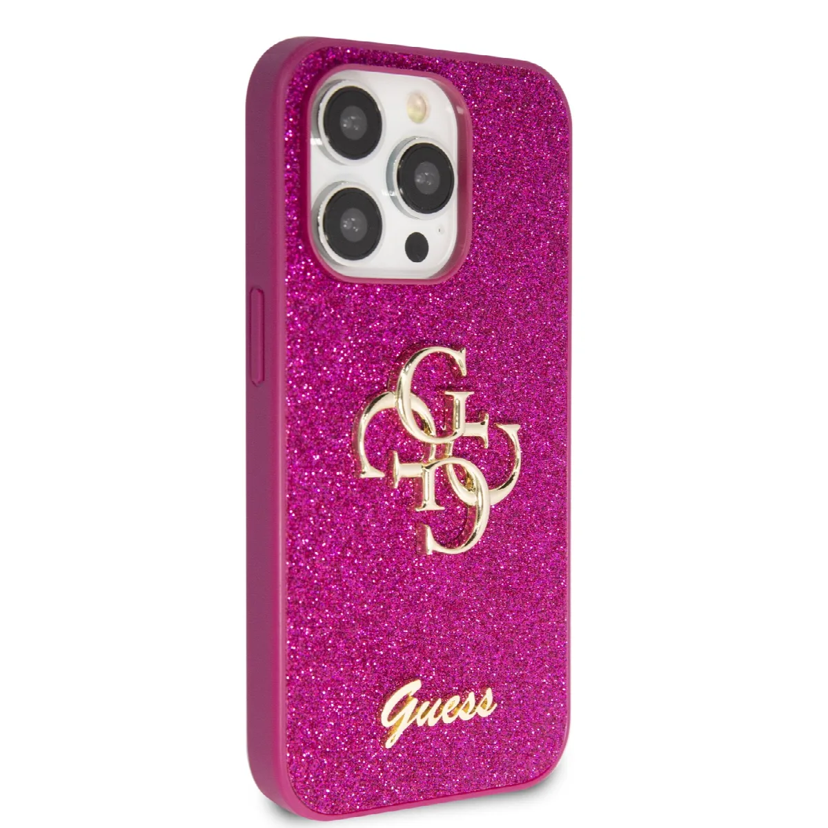 Guess Fixed Glitter 4G Logo Case Θήκη προστασίας από σιλικόνη – iPhone 15 Pro Purple – GUHCP15LHG4SGU – εικόνα 2