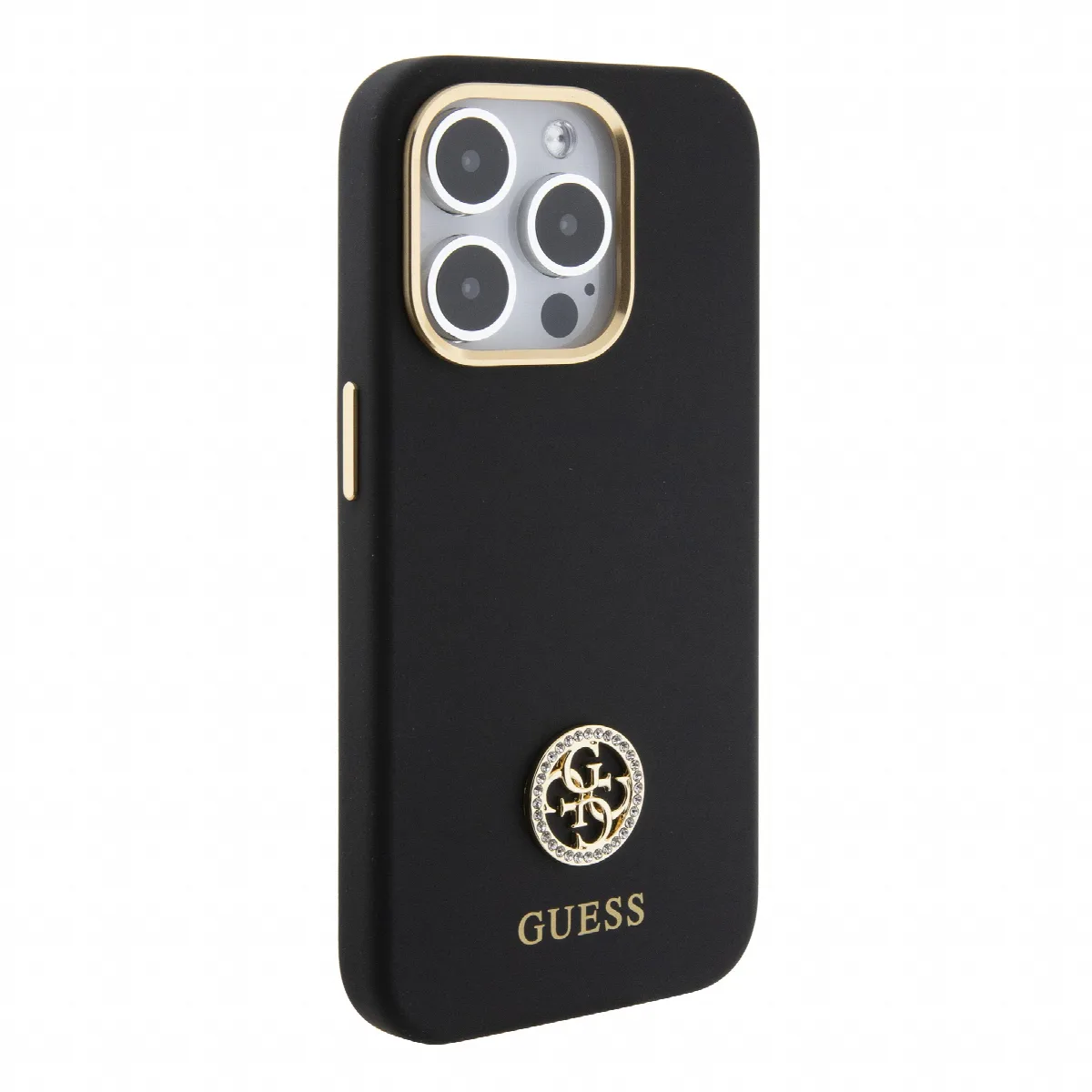 Guess "4G Strass Logo Collection" Case Θήκη προστασίας από σιλικόνη – iPhone 15 Pro Black – GUHCP15LM4DGPK – εικόνα 2