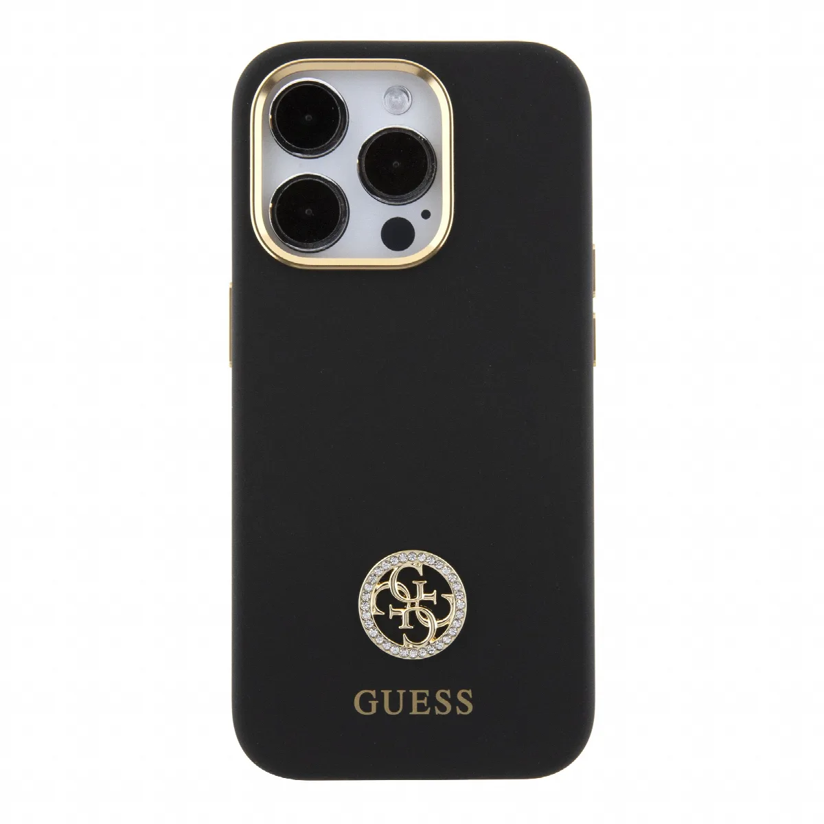 Guess "4G Strass Logo Collection" Case Θήκη προστασίας από σιλικόνη – iPhone 15 Pro Black – GUHCP15LM4DGPK – εικόνα 4