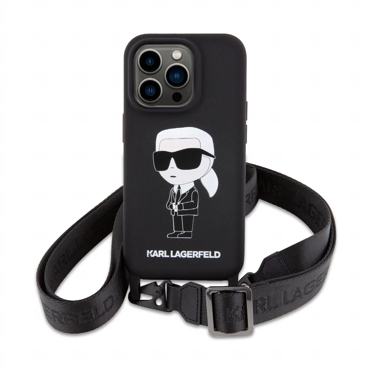 Karl Lagerfeld Crossbody NFT Cardslot Ikonik Saffiano Hard Case Karl and Choupette Θήκη προστασίας από δερματίνη με λουράκι – iP – εικόνα 2