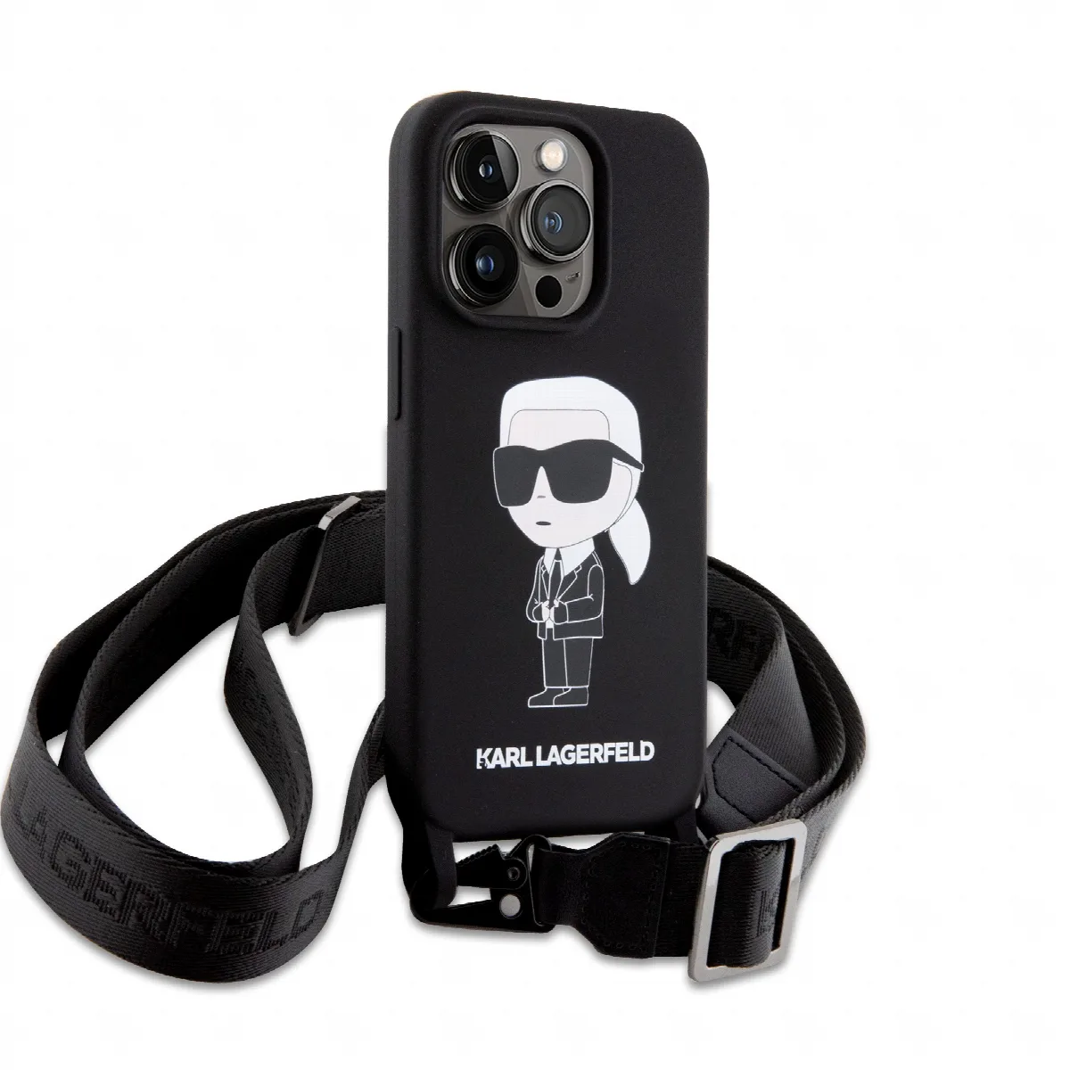Karl Lagerfeld Crossbody NFT Cardslot Ikonik Saffiano Hard Case Karl and Choupette Θήκη προστασίας από δερματίνη με λουράκι – iP – εικόνα 4