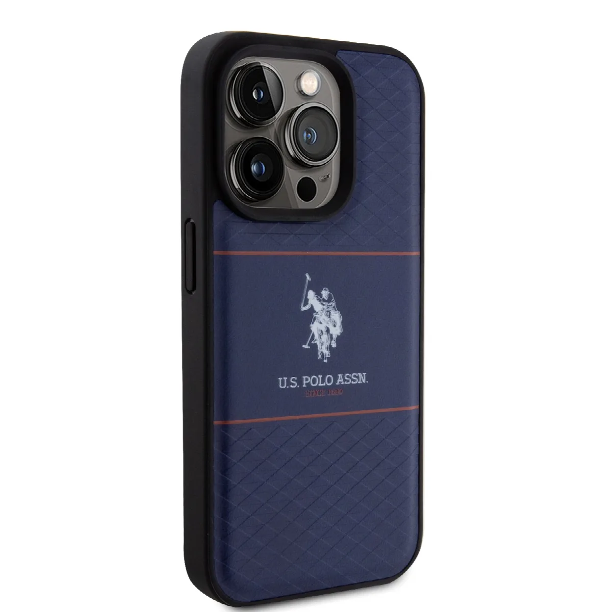 U.S. Polo Assn. HC PU Pattern Stripe – Θήκη προστασίας από σιλικόνη iPhone 15 ProNavy – USHCP15LPTRV – εικόνα 2