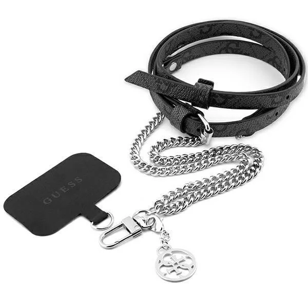 Guess Strap Λουράκι Λαιμού για Κινητά Μαύρο