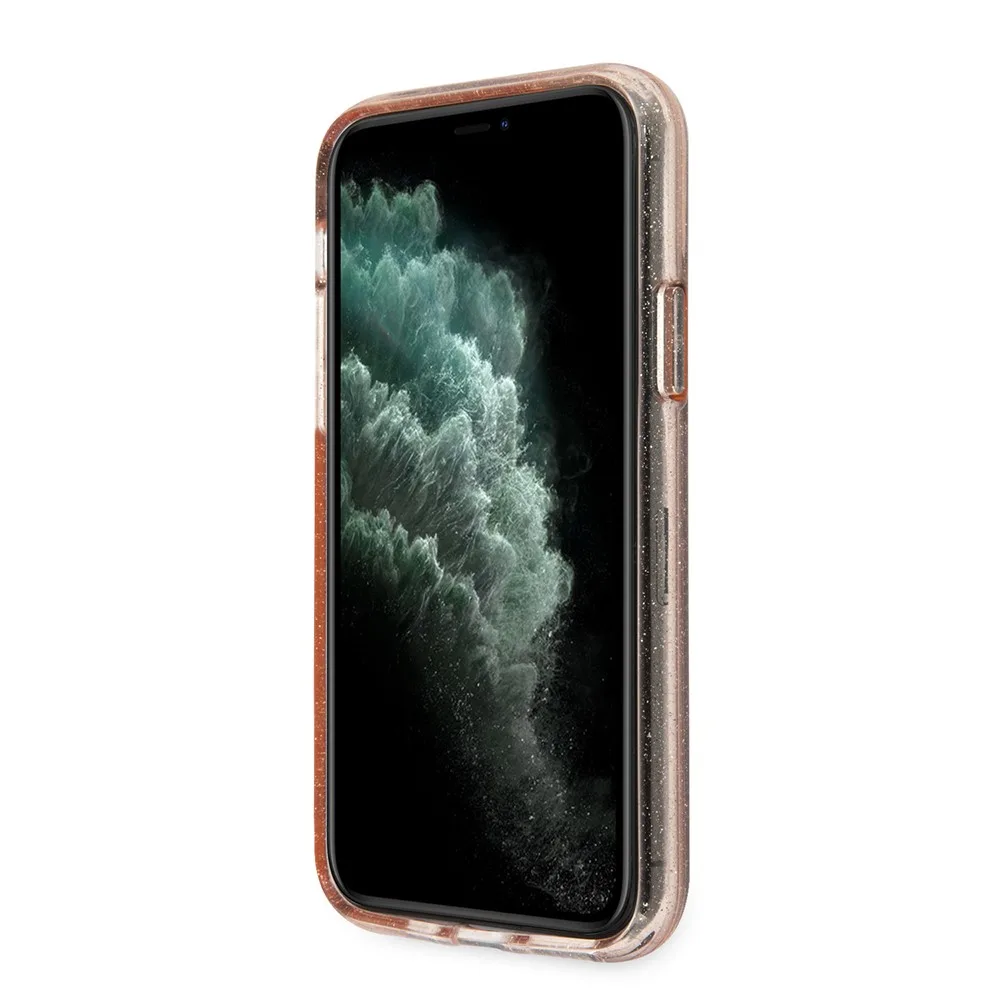 Guess "Glitter Collection" Θήκη προστασίας από σιλικόνη – iPhone 11 Pro Clear/Glitter Pink – εικόνα 2