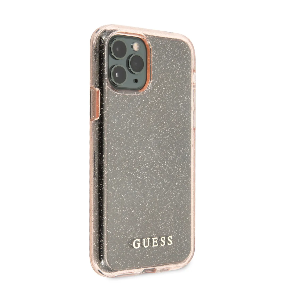 Guess "Glitter Collection" Θήκη προστασίας από σιλικόνη – iPhone 11 Pro Clear/Glitter Pink – εικόνα 4