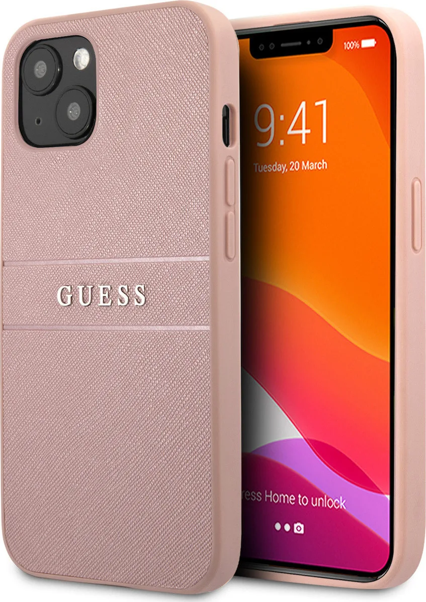 Guess Saffiano Hard Case Θήκη προστασίας από δερματίνη – iPhone 13 Ροζ
