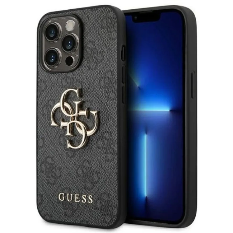 Guess "4G Logo Collection" Hard Case PU Leather Θήκη προστασίας από δερματίνη – iPhone 14 Plus Γκρι