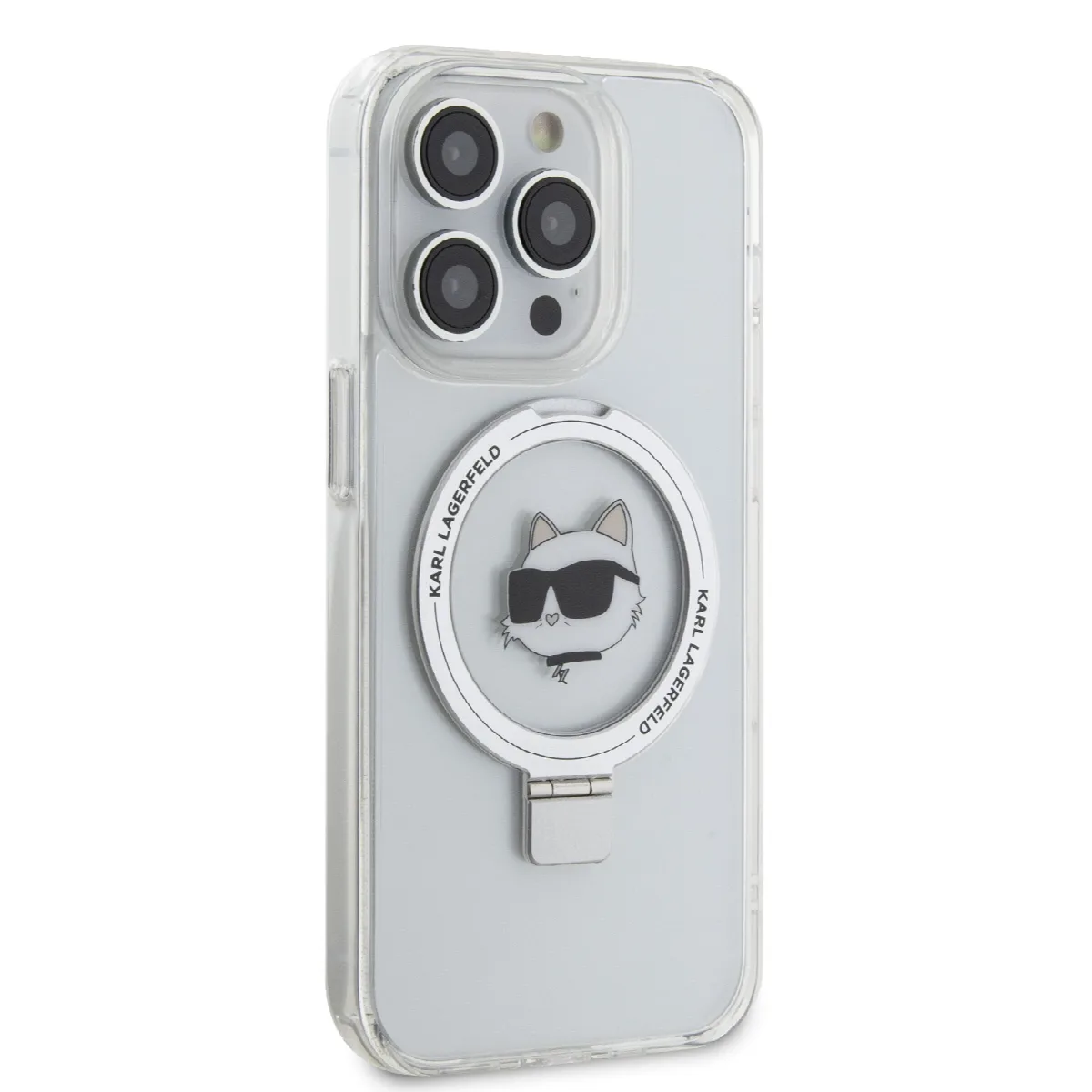 Karl Lagerfeld Magsafe Ringstand Case "Choupette's Head" Θήκη προστασίας από σκληρό πλαστικό για iPhone 15 Pro White – KLHMP15LH – εικόνα 2
