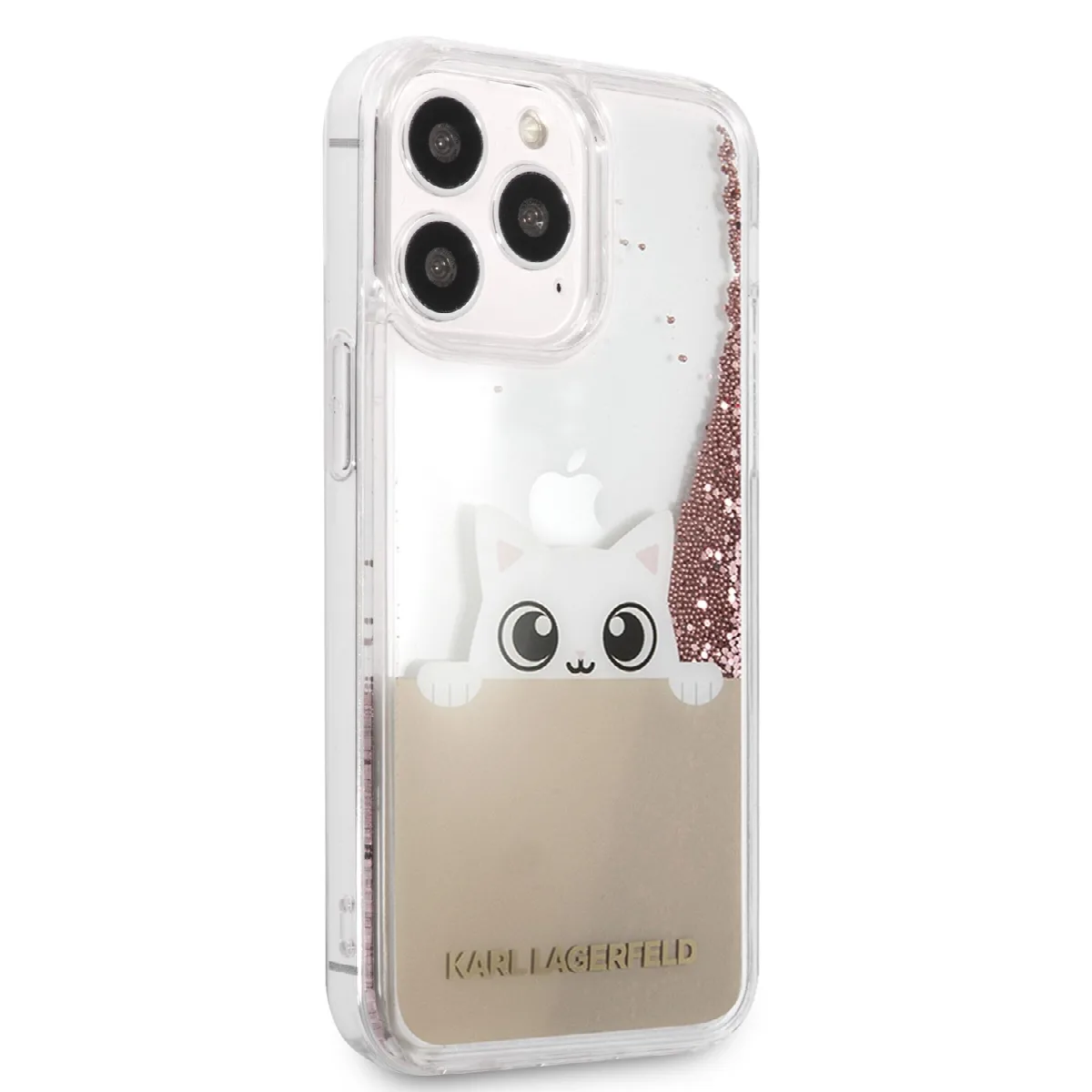 Karl Lagerfeld Liquid Glitter Case "Peek a Boo Cover" Θήκη προστασίας – iPhone 13 Pro Max Clear/Glitter Pink – εικόνα 2