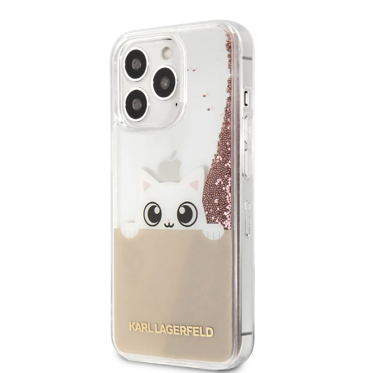 Karl Lagerfeld Liquid Glitter Case "Peek a Boo Cover" Θήκη προστασίας – iPhone 13 Pro Max Clear/Glitter Pink – εικόνα 4