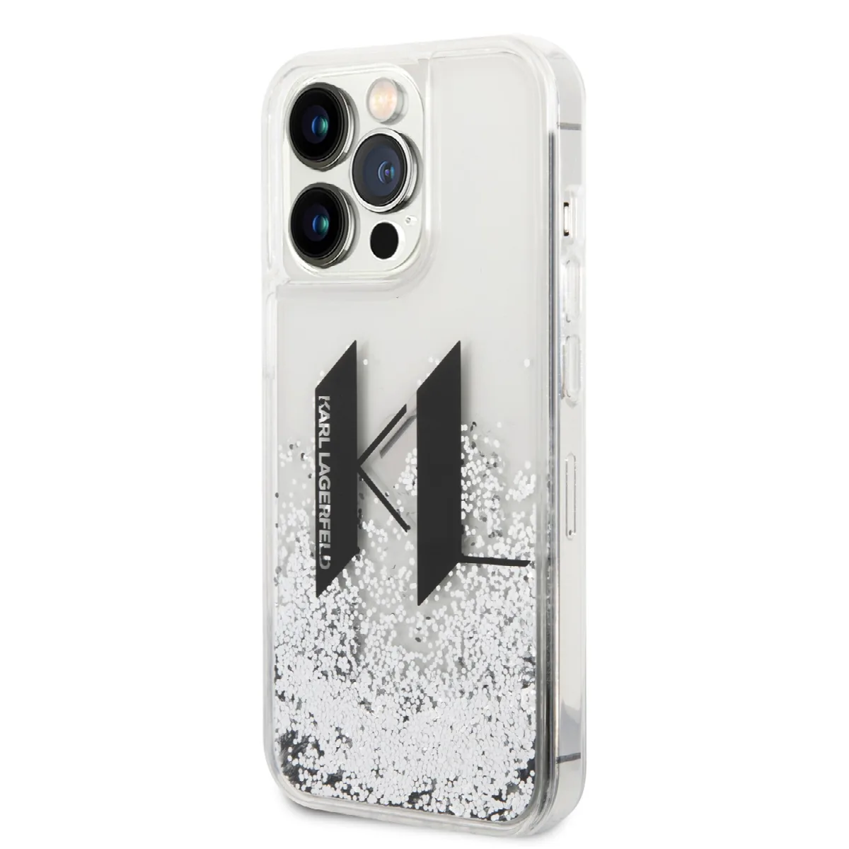 Karl Lagerfeld Glitter Big KL Logo Liquid Glitter Case Θήκη προστασίας από σιλικόνη – iPhone 14 Pro Max Μαύρο – KLHCP14XLBKLCS – εικόνα 4